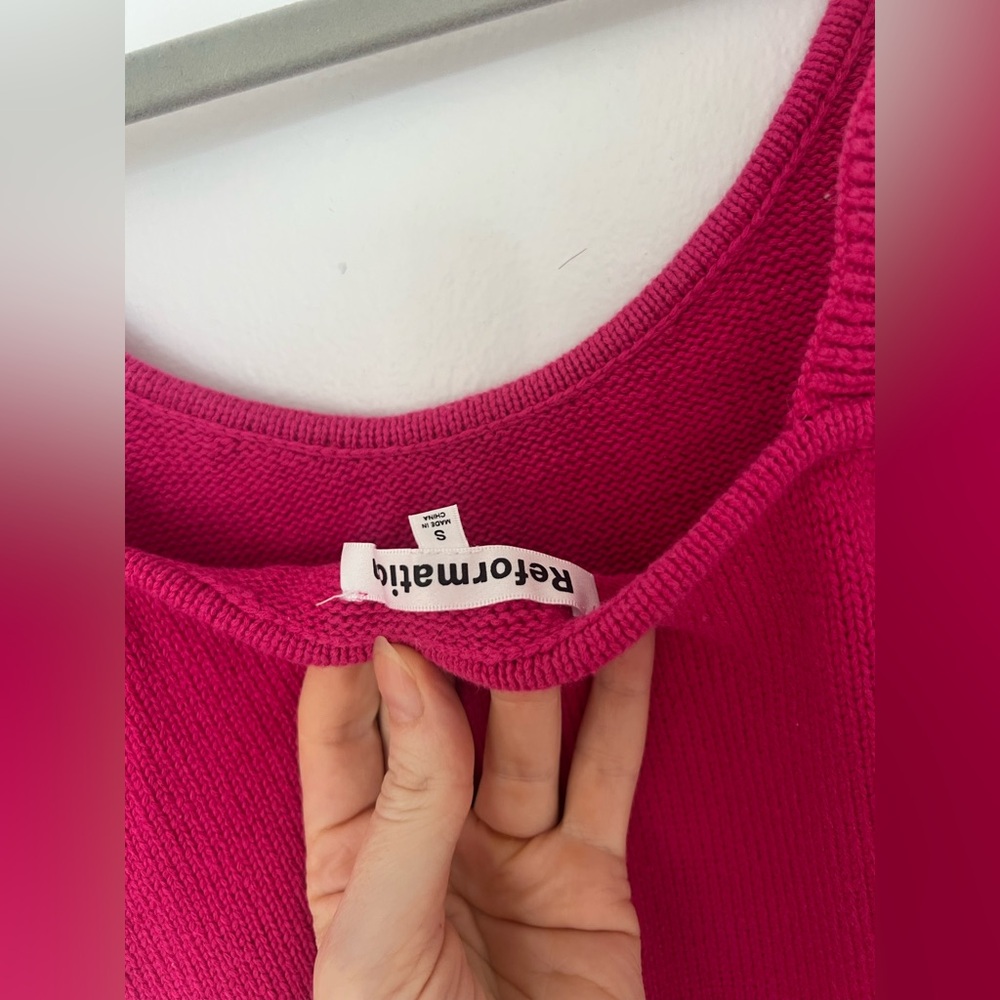 Reformation Hot Pink Knit Midi Dress - Picture 8 of 8